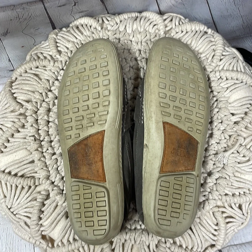 Peter Millar gray suede 9M leather loafers - Picture 6 of 8